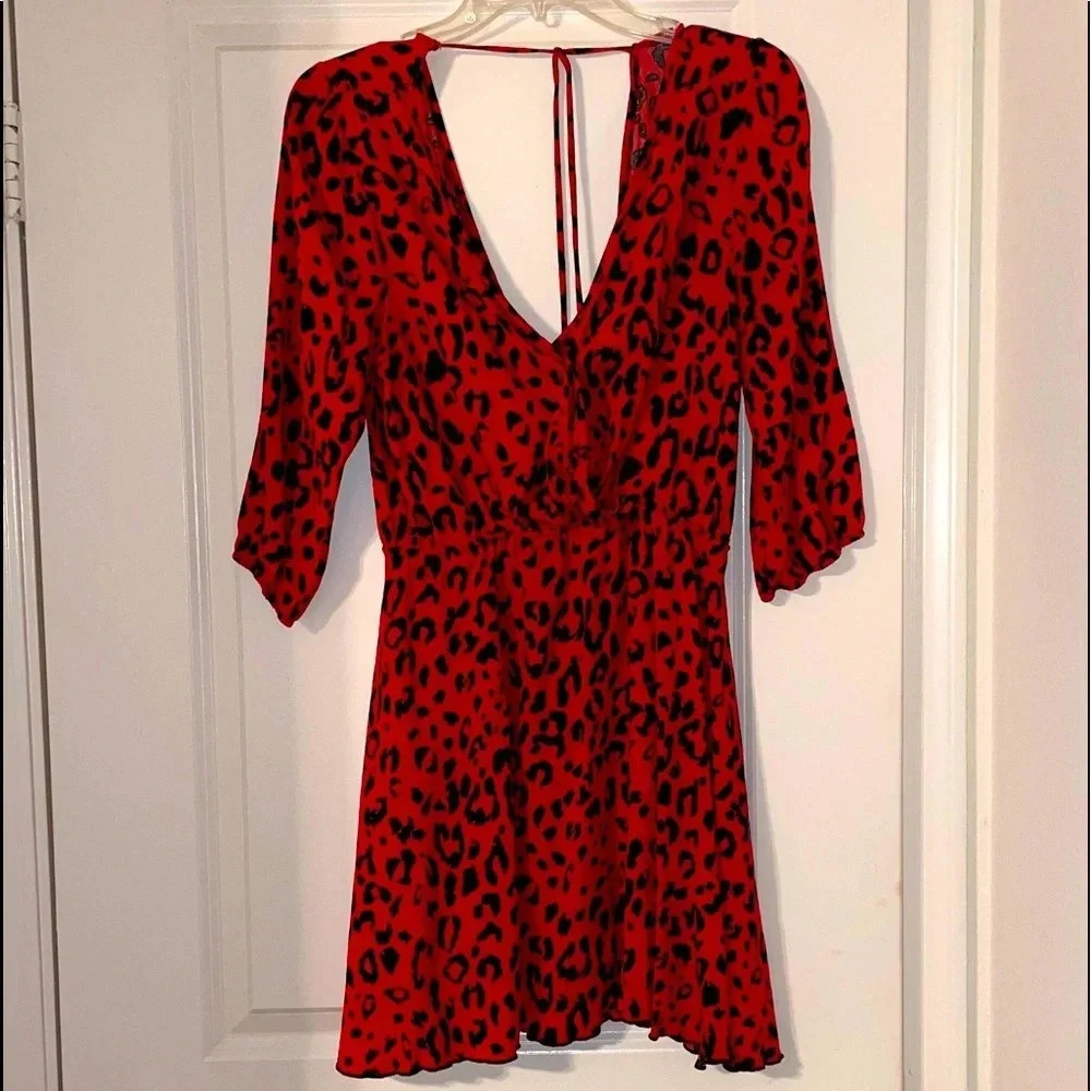 RED LEPOARD PRINT DRESS